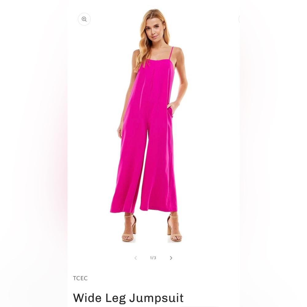NWT TCEC WIDE LEG MAGENTA JUMPSUIT